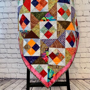 Handmade Scrappy Patchwork Throw Quilt: Colorful Modern Blanket - Etsy