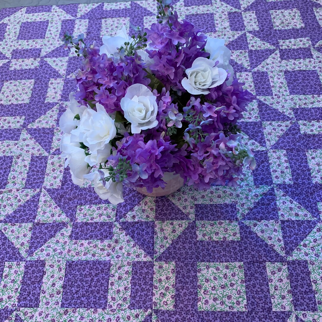 Handmade Quilt Lap Quilt Quilted Wall Hanging Table Quilt Etsy