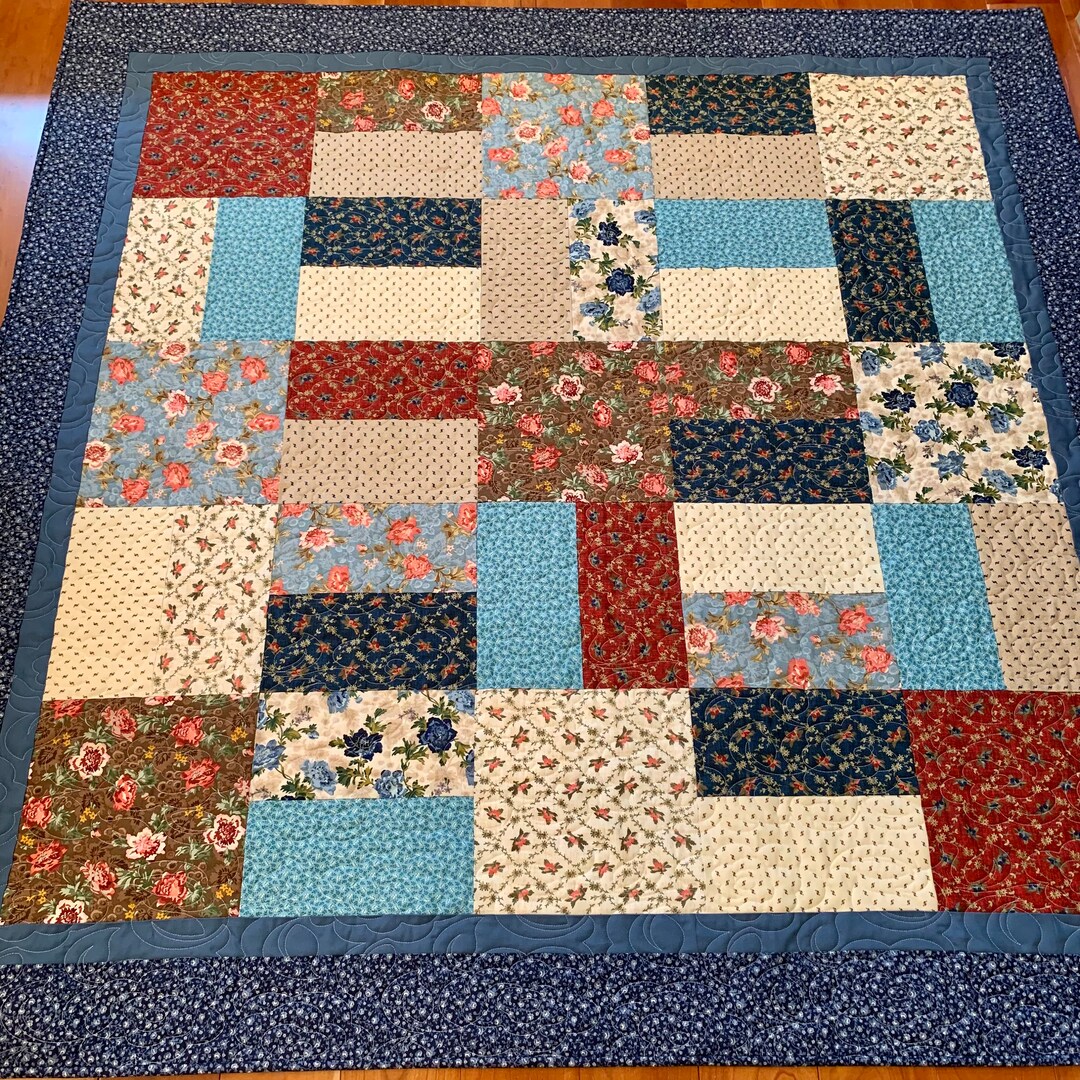 Handmade Floral Patchwork Quilt: Maggie's Rose Garden Scrappy Throw - Etsy