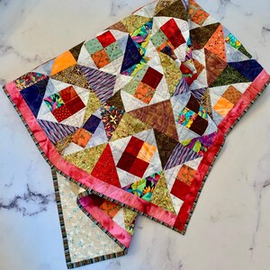 Handmade Scrappy Patchwork Throw Quilt: Colorful Modern Blanket - Etsy