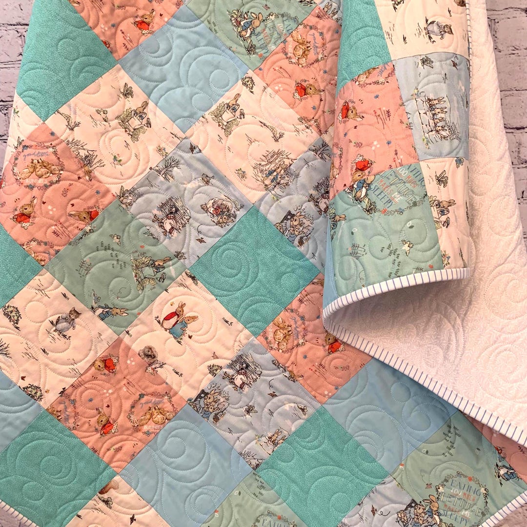 Handmade Baby Quilt With Peter Rabbit and Friends: Gender-neutral, 36 ...