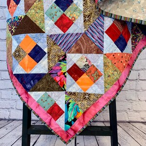 Handmade Scrappy Patchwork Throw Quilt: Colorful Modern Blanket - Etsy