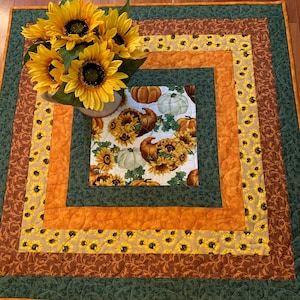 Handmade Quilt, Harvest Quilt, Table Quilt, Fall Decor, Quilted Wall Hanging