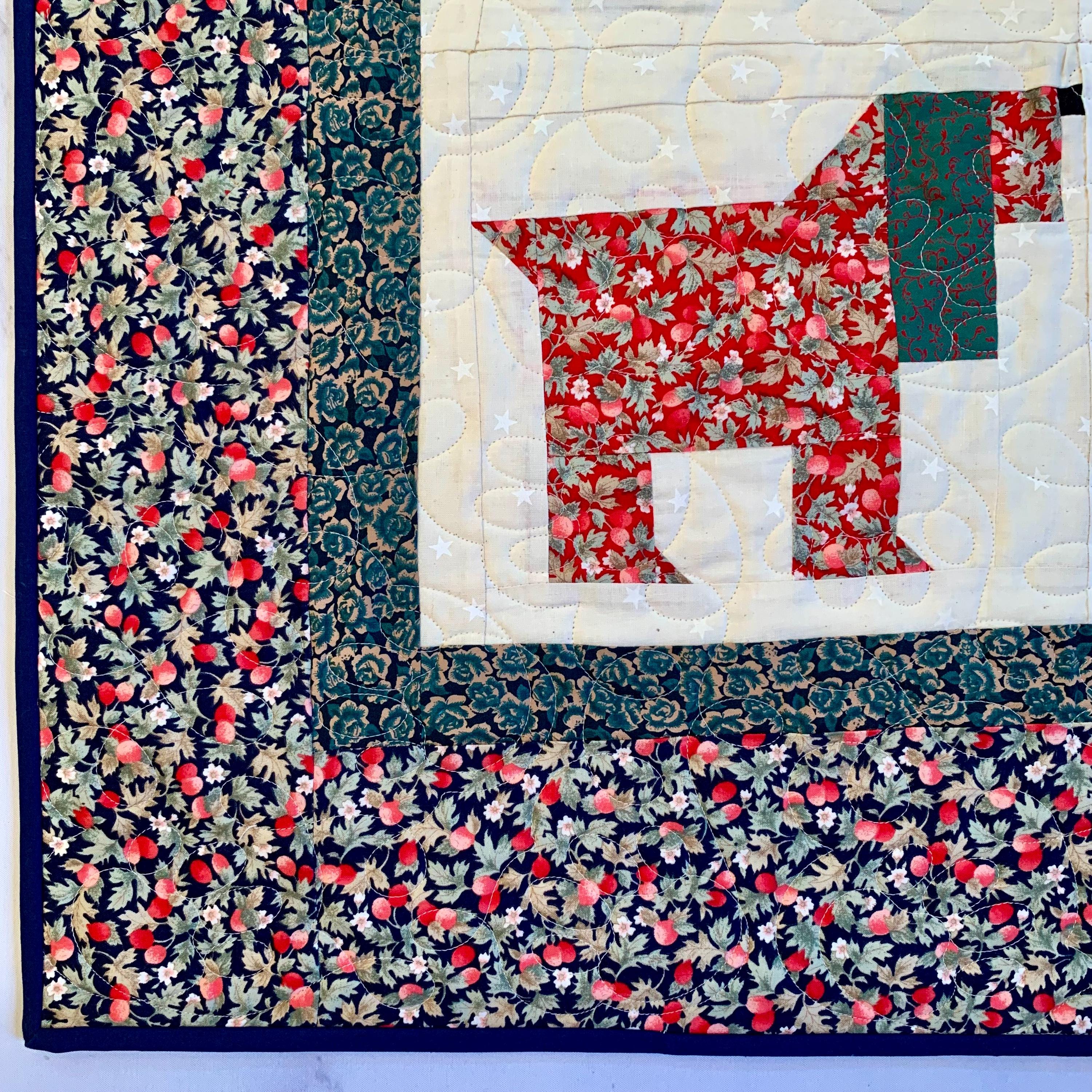 Handmade Dog Quilt: Scrappy Cotton Lap Quilt or Wall Art, "playful Pups ...