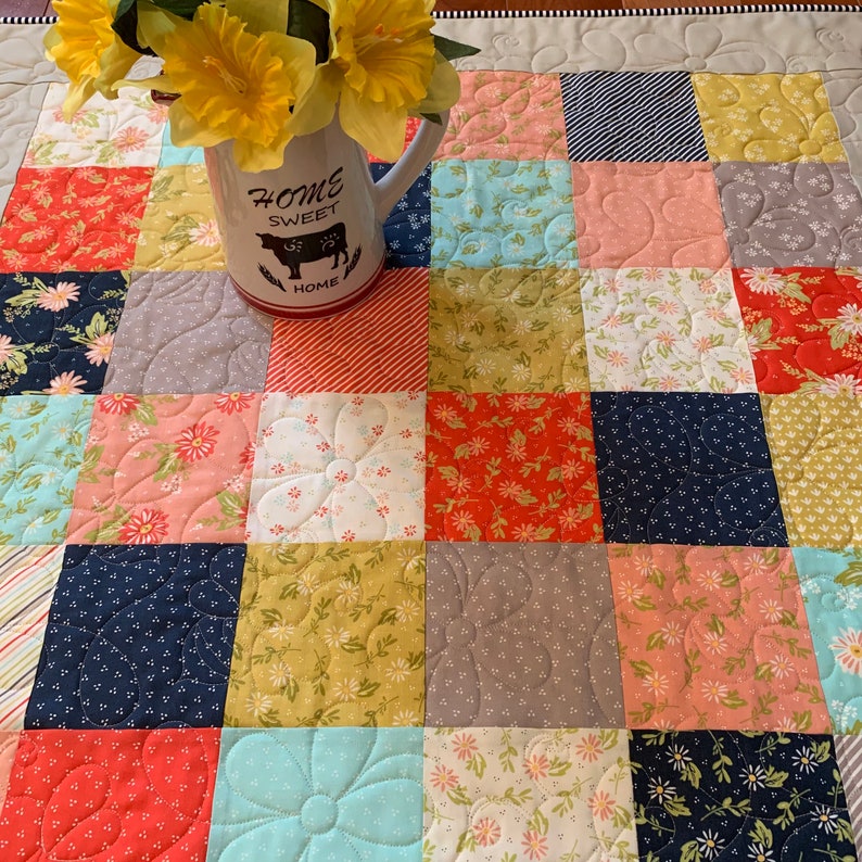 Handmade Quilt Patchwork Quilt Table Quilt Lap Quilt Etsy