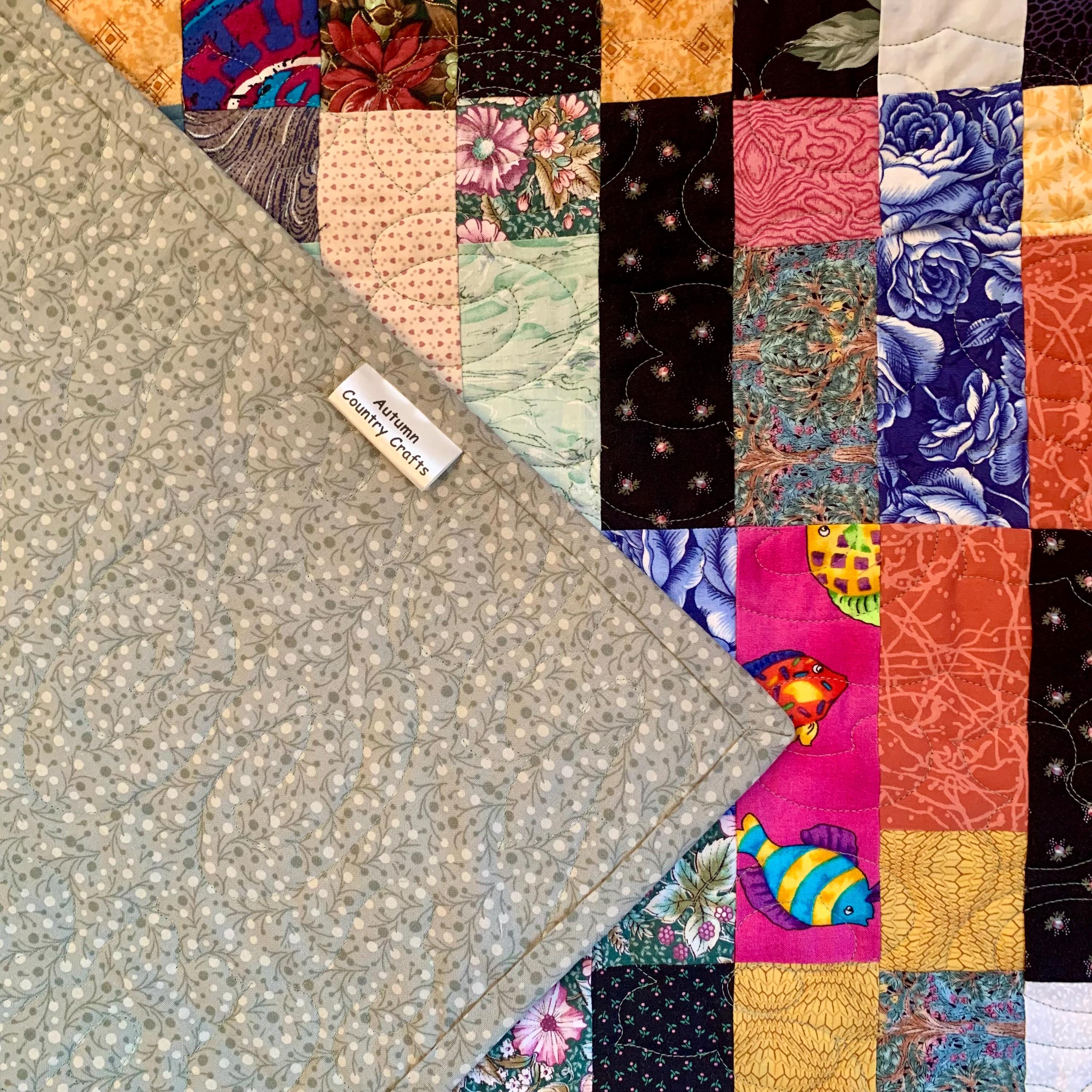 Handmade Scrappy Patchwork Quilt: Upcycled Cotton Throw Blanket - Etsy