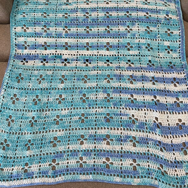 Call the Midwife Crochet Baby Blanket - Blue Raspberry