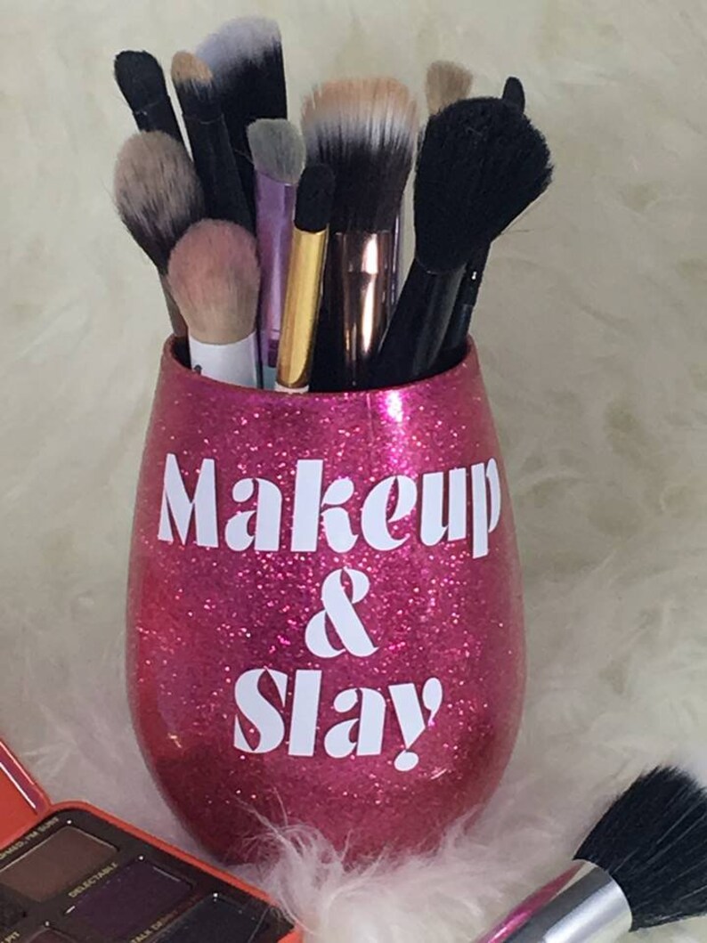 Paint Brush Holder Glitter Brush Holder Vanity Jar Etsy