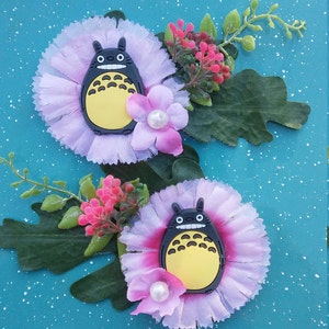 Anime Catlike Pink Round Hair Clip Inspired by Famous Japanese Anime Movies