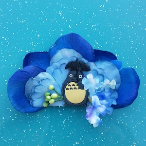 Anime Catlike Blue Cloud Flower Hair Clip Inspired by Japanese Anime Movies