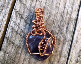 Amethyst,Wire Wrapped,Unikat,Anhänger,Kupferdraht gewickelt,Edelstein, Geschenk,jewelry charms