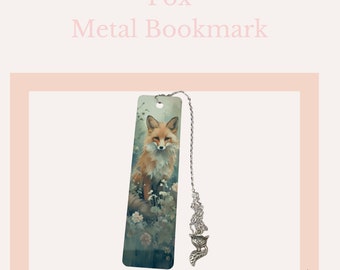 Fox Metal Bookmark with chain and a Fox charm