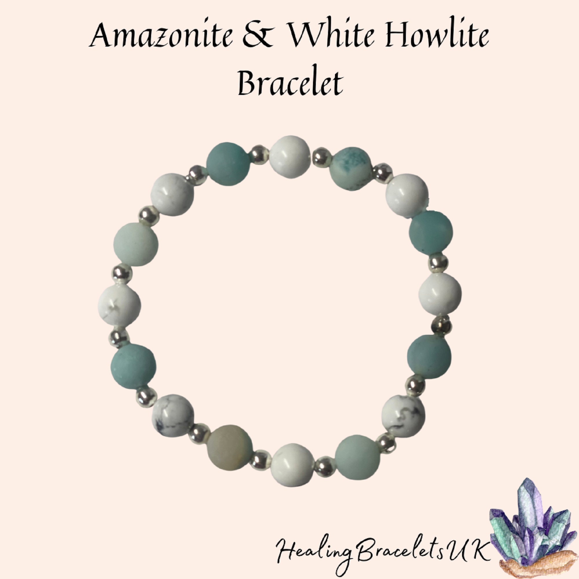 Women's Wide Bracelet with Howlite Stones and Cooper Beads. Ethnic Jewelry  : Amazon.co.uk: Handmade Products