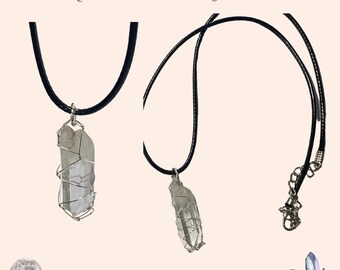 Wire Wrapped Quartz Point Necklace