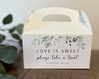 Wedding Favor Dessert Boxes: Personalized Label Options