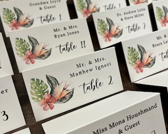 Tropical Theme Escort Cards