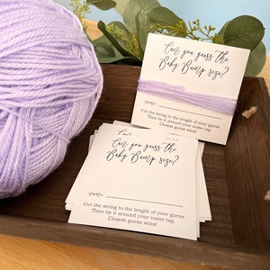 Baby Shower Game Cards / Guess The Belly Size
