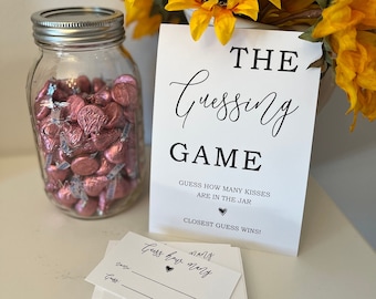 Printable Baby Shower Game / The Guessing Game Sign / Guess How Many Cards / DIGITAL