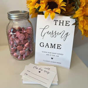 Printable Baby Shower Game / The Guessing Game Sign / Guess How Many Cards / DIGITAL