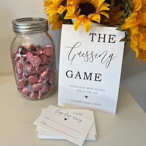 Printable Baby Shower Game / The Guessing Game Sign / Guess How Many Cards / DIGITAL