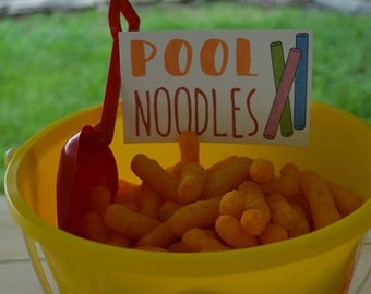 Pool Party Food Labels