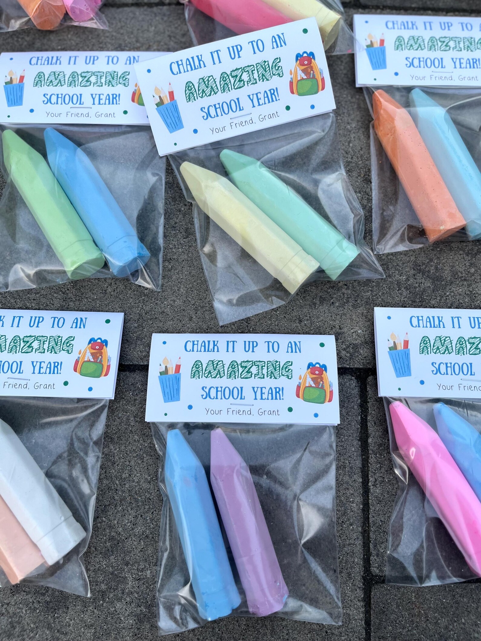 Personalized Chalk Class Gifts: End of Year, School Kids (bags and ...