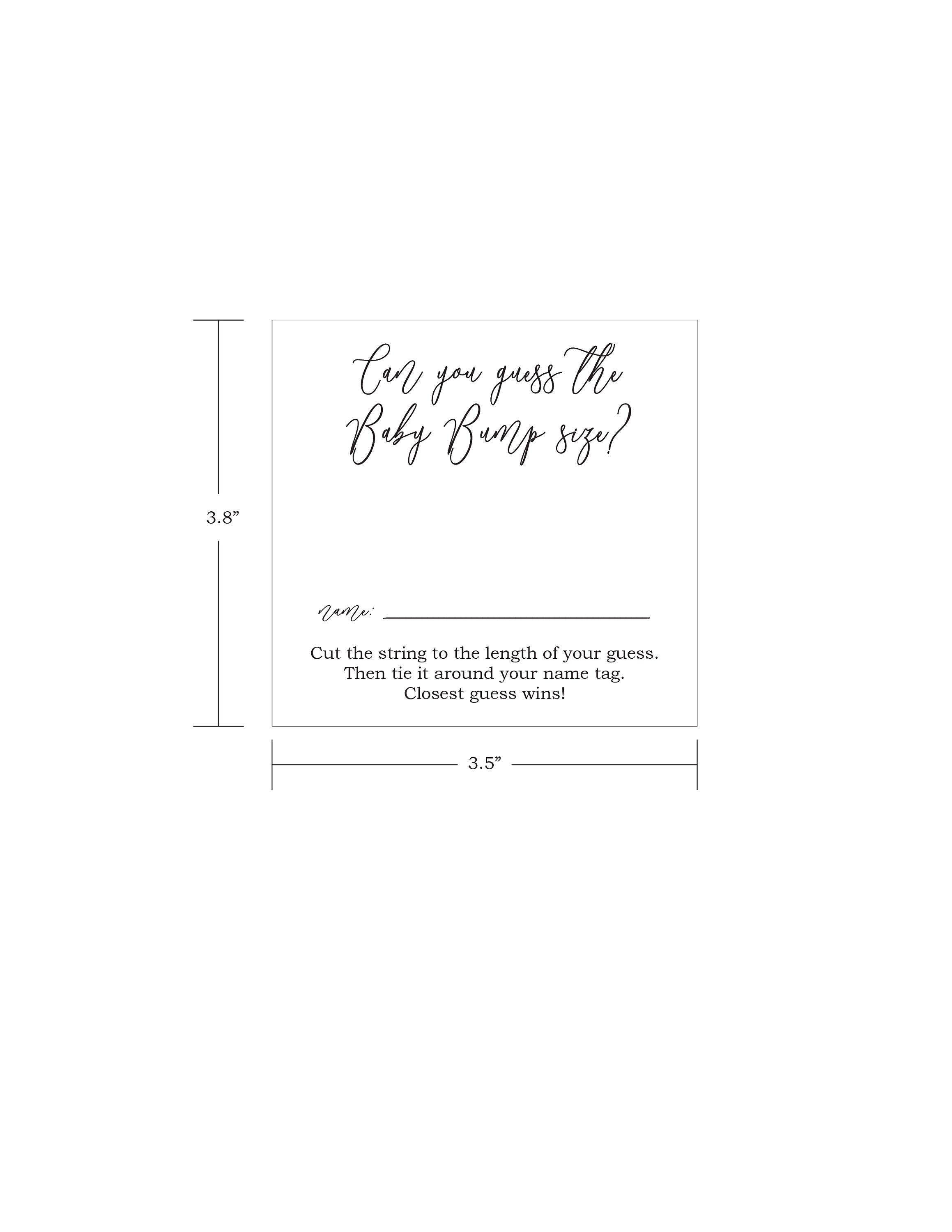 Printable Baby Shower Games / Guess the Baby Bump Game Cards Etsy