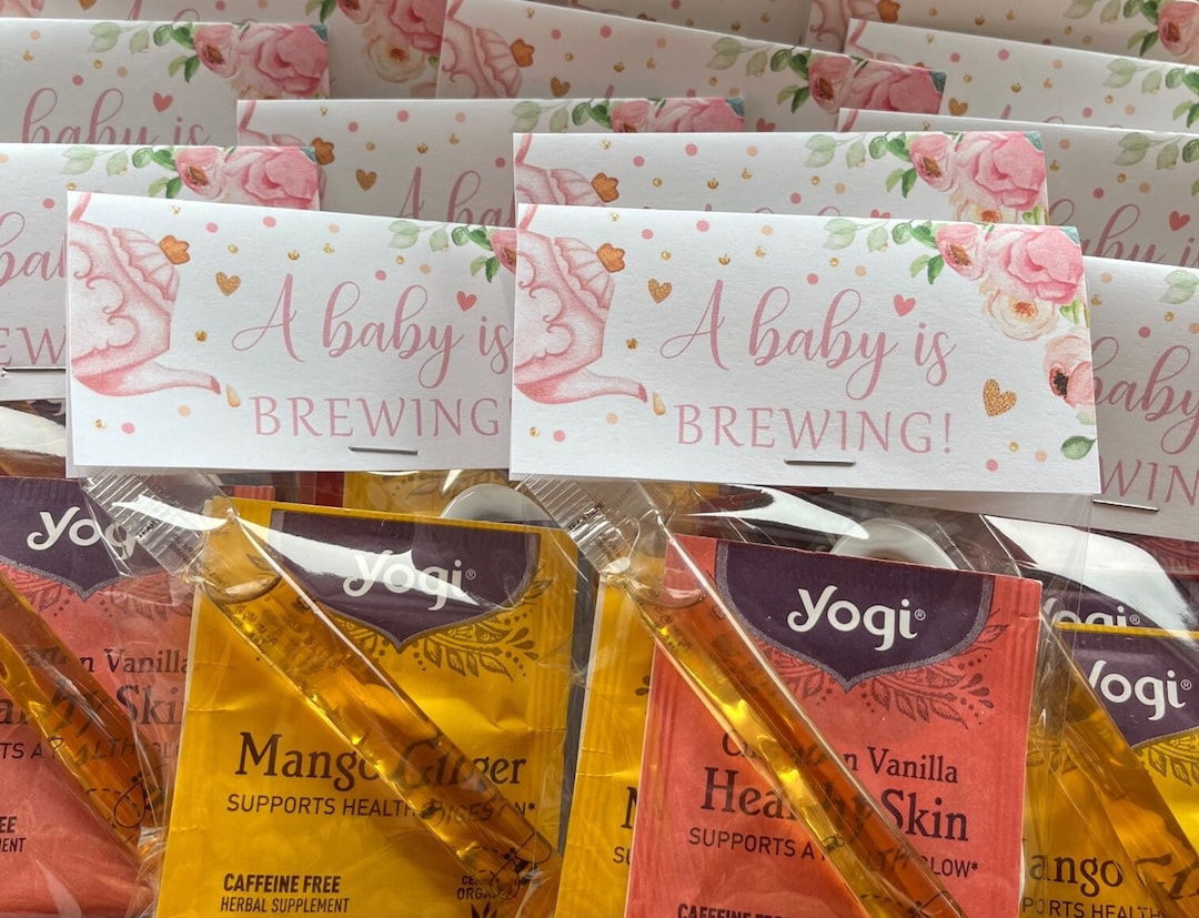 Tea Party Favors Labels & Bags Only / Baby Shower Favors / Tea Time Etsy