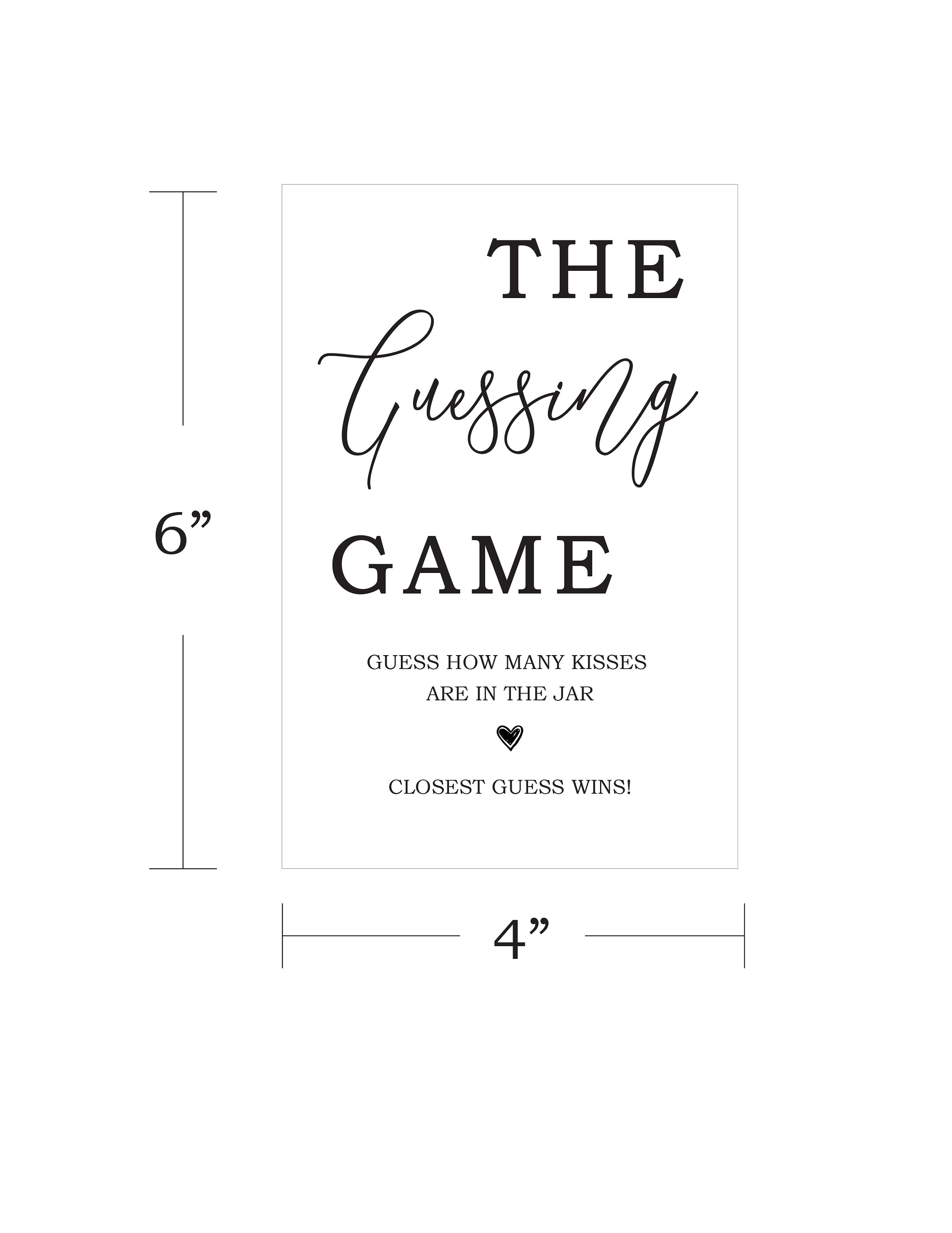 Printable Baby Shower Game / the Guessing Game Sign / Guess Etsy
