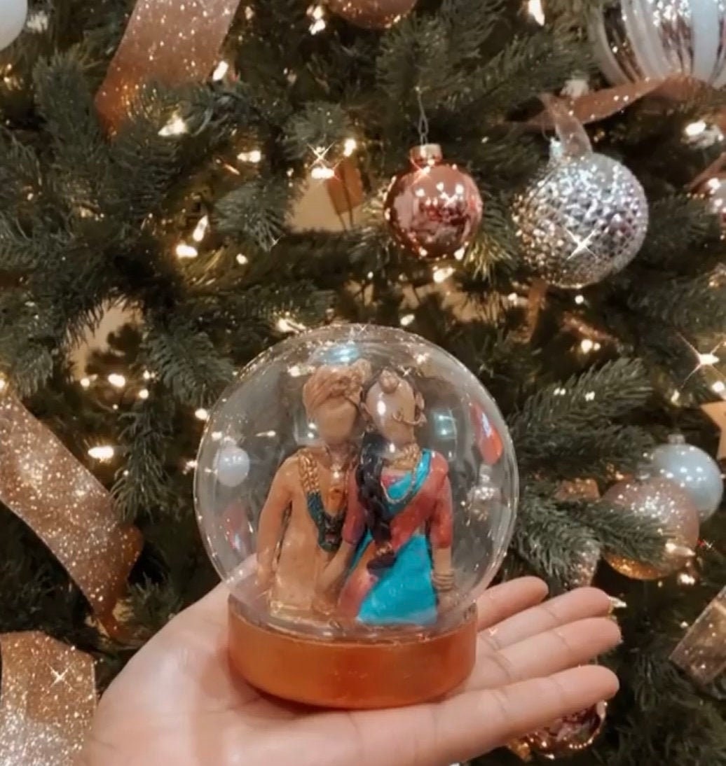 Custom Snow Globe with Polymer Clay Figurines Etsy