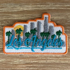 Los Angeles, Embroidery Patch Bon Voyage Applique Iron On Cratf Vacation jacket Souvenir custom Adventure