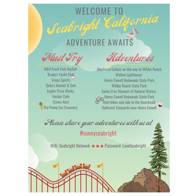Airbnb Poster, VRBO Poster, Airbnb Host, Vacation Rental Sign