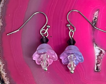 Flower Earrings, Flower Jewelry, Spring Earrings, Ear Jewelry, Gifts for her, Czech Glass Flowers, Flowers, Dangle Earrings, Spring, OOAK