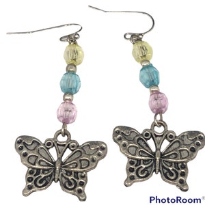 Butterfly Earrings, Butterfly Jewelry, Dangle Earrings, Pastel Earrings, Pastel Jewelry, Spring Jewelry, Butterflies, Spring Earrings/Spring