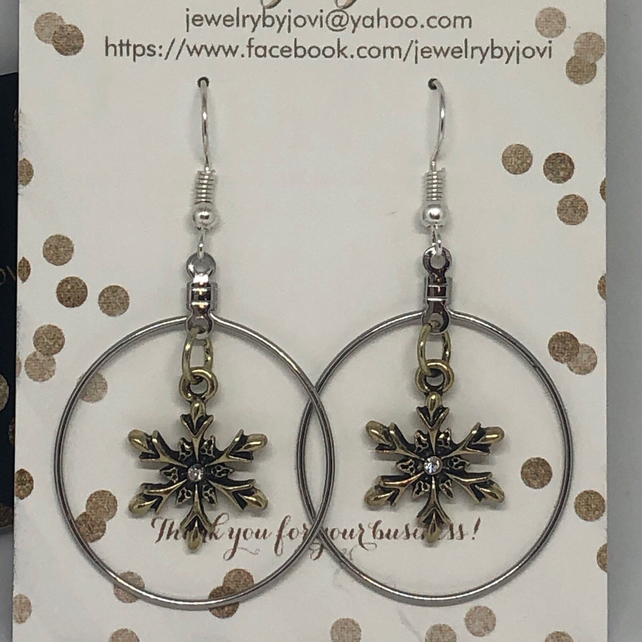 Orecchini A Cerchio Con Fiocco Di Neve Toplstud, 10 Mm, In Rame Placcato Oro Bianco E Zirconia Cubica, Regalo Di Natale Per Donne E Ragazze - 3