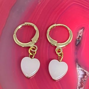 Gold Hoop Earrings with Heart Charms – Dainty Valentine’s Day Jewelry, Gift for Her, Cute and Minimalist Accessories