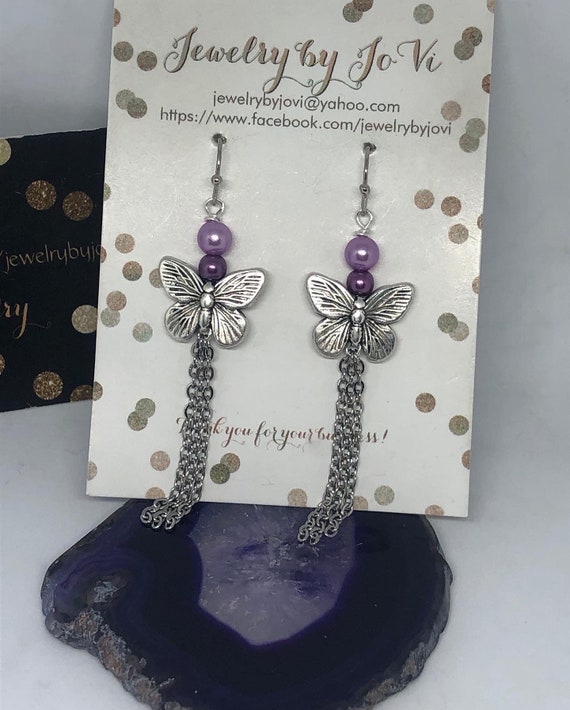 Parure De Bijoux Nœud Papillon - Boucles D'oreilles Et Pendentif, Inoxydable