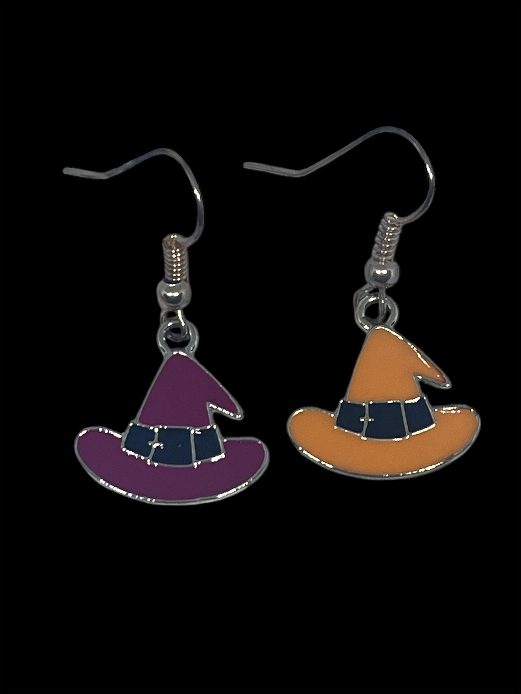 Orecchini a forma di cappello da strega in smalto: gioielli per le feste di Halloween - Italia