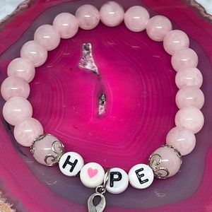 Hope Bracelet, Hope, Breast Cancer Bracelet, Breast cancer, Breast Cancer Jewelry, Stretch Bracelet, Awareness Bracelet, Awareness Jewelry