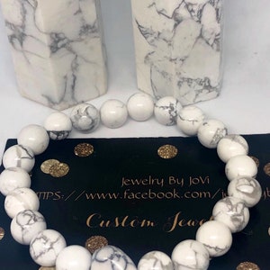 Howlite Stretch Bracelet, Howlite, Howlite Bracelet, Howlite Jewelry, Gemstone Bracelet, Gemstone Jewelry, Stretch Bracelet