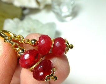 14k Gold Ruby Earrings with 925 Silver,Beautiful Color,Real Gemstones