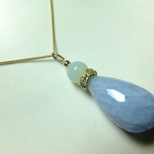 Pérola grande de água-marinha, corrente banhada a ouro 24k, colar, colar de pedras preciosas, feito à mão, VENDA