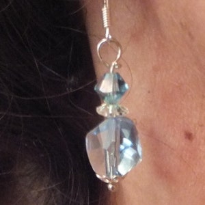 Faceted brand crystal SWAROVSKI earrings 925 silver,SALE cheaper now image 2