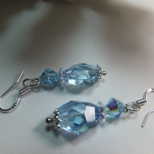 Faceted brand crystal SWAROVSKI earrings 925 silver,SALE cheaper now image 1