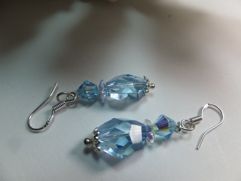 Faceted brand crystal SWAROVSKI earrings 925 silver,SALE cheaper now image 1