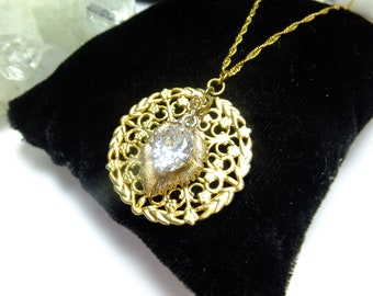 Zirconia on 14k,Singapore gold necklace on ornament, necklace, gemstone necklace, handmade