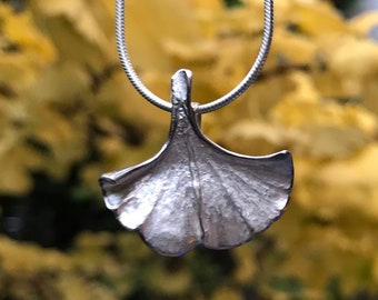 Ginkgo 925 Silver Chain Imprint of the real sheet XS19