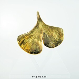 XXS Ginkgo GOLD 750 Collier Geschenk vom echten Blatt Bild 4