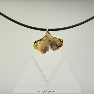 XXS Ginkgo GOLD 750 Collier Geschenk vom echten Blatt Bild 5