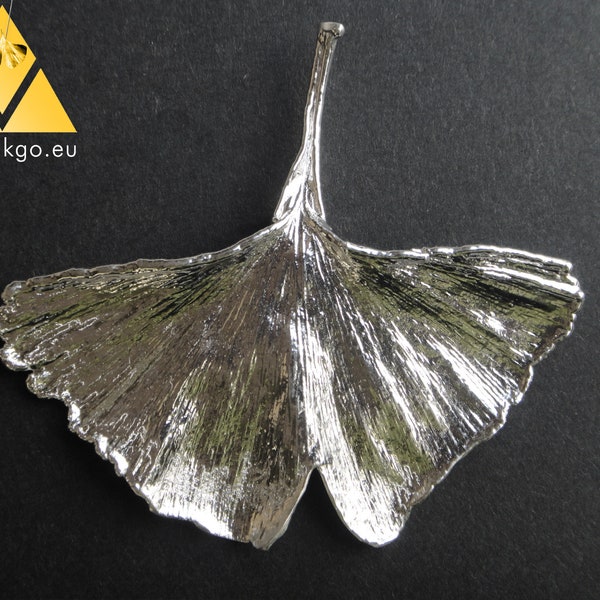 XL amulet genuine ginkgo leaf silver plated lucky charm pendant XL15